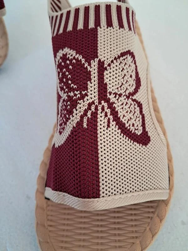 Butterfly Sandals - Papillon - Beige and Bordeaux / Red - Size 38 – photo 4